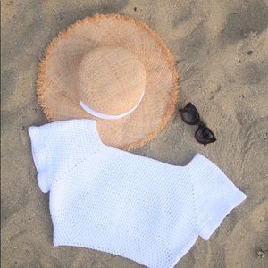 Off the shoulder crochet crop top